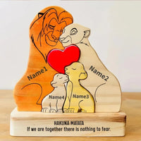 "Lion Family" Personalized Wooden Puzzle