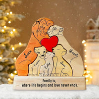 "Lion Family" Personalized Wooden Puzzle