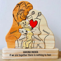 "Lion Family" Personalized Wooden Puzzle