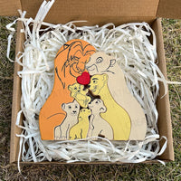 "Lion Family" Personalized Wooden Puzzle