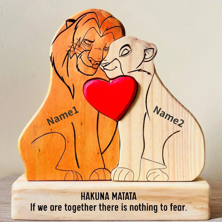 "Lion Family" Personalized Wooden Puzzle